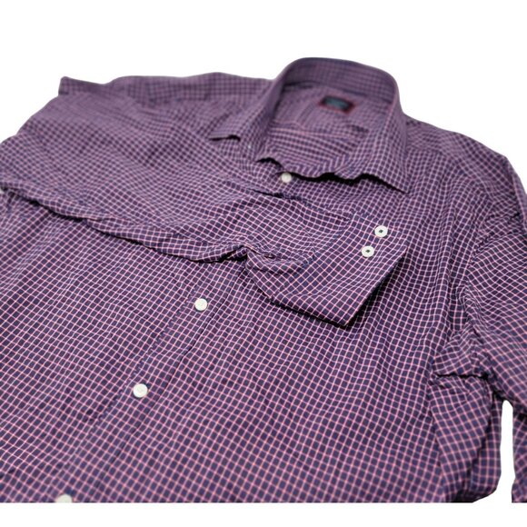 UNTUCKit Men's Button‎ Up Dress Shirt Size XXL Men's Blue Red Nylon Long Sleeves - Picture 1 of 4